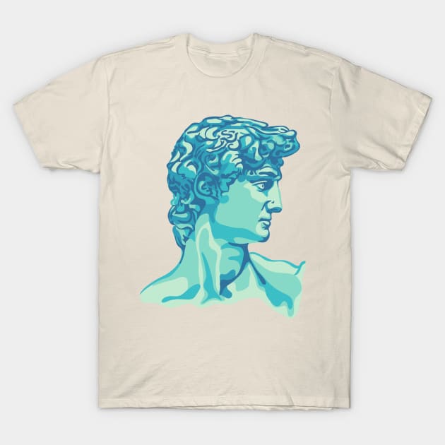 Michelangelo's David Pop Art Portrait T-Shirt by Slightly Unhinged